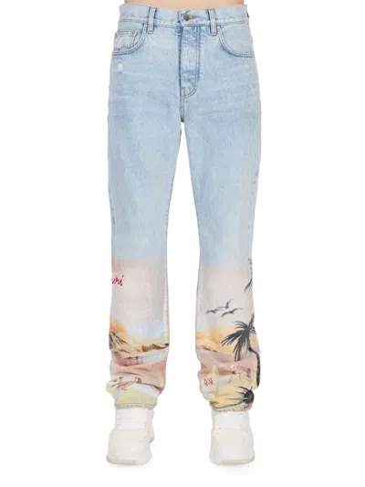 Amiri Men's Resort Club Straight-leg Jeans In Blue