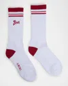 Amiri Men's Ribbed Logo Crew Socks In Varsity Red