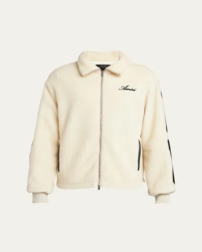Amiri Off-white Bones Fleece Jacket In Alabaster