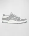 Amiri Skel Top Glitter Panelled Sneakers In White Silver