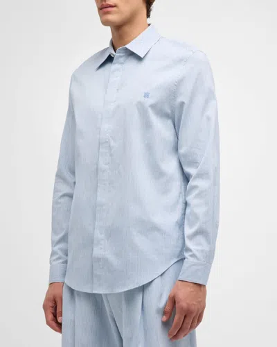 Amiri Men's Shimmer Stripe Sport Shirt In Blue