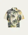 Amiri Convertible-collar Printed Satin-jacquard Shirt In Multi