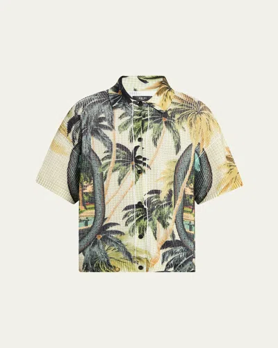 Amiri Men's Short-sleeve Knit Paradise Shirt In Multi