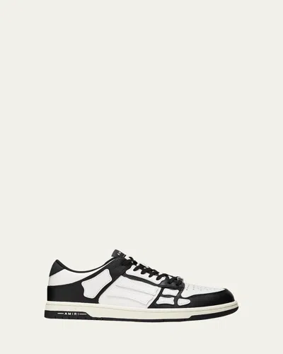 AMIRI MEN'S SKEL BICOLOR LEATHER LOW-TOP SNEAKERS