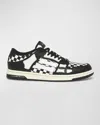 Amiri Checkered Skel Top Low Sneakers In Black White