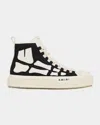 Amiri Men's Skel Court Canvas And Leather High-top Sneakers