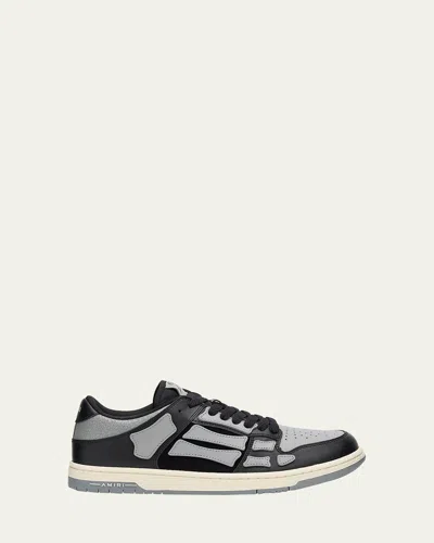 AMIRI MEN'S SKEL LOW-TOP TWO-TONE LEATHER SNEAKERS
