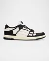 Amiri Multicolor Leather And Fabric Bandana Denim Skel Sneakers In Black/white