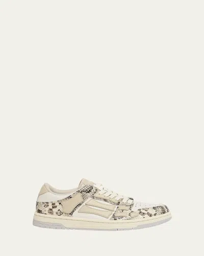 Amiri Men's Skel Snake-embossed Low-top Sneakers In Multi