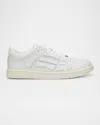 Amiri Pacific Bones Leather Panelled Sneakers In White/white/vintage