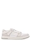Amiri Skel Top Low White Sneakers With Skeleton Patch In Leather Man In White