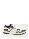 Amiri Quad Skel Panelled Leather Snekaers In Black