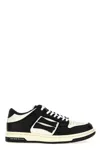 Amiri Two-tone Leather Skel Sneakers With Textured Finish In Multi