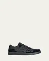 Amiri Sneaker Skel Top Low Black In Leather And Suede Men In Black