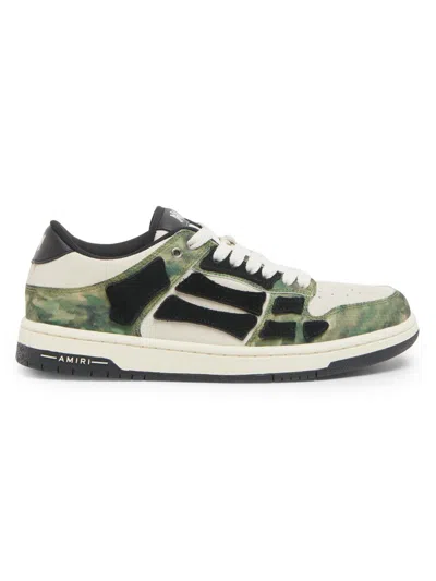 AMIRI MEN'S SKEL-TOP CAMOUFLAGE LEATHER SNEAKERS