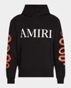 Amiri Black Hoodie With Maxi Logo Lettering On The Front And Snake Print On The Sleeves In Cotton Man In Black