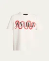 Amiri Snake White Crewneck T-shirt With Maxi Logo Print On The Front In Cotton Man In Ivory