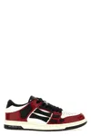 Amiri Skel Top Low Red Sneakers With Skeleton Patch In Leather Man In Multicolor