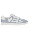 Amiri Pacific Bones Appliquéd Suede Sneakers In Blue