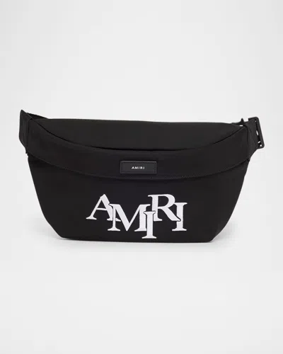 Amiri Men's Staggered Logo Belt Bag In Black