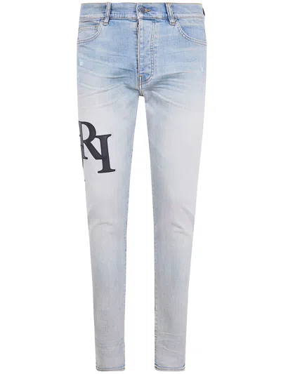 Amiri Belt Loop Denim Trousers In Gray