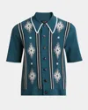 Amiri Men's Starburst Button-down Shirt In Vintage Blue