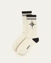 Amiri Men's Starburst Ma Crew Socks In White