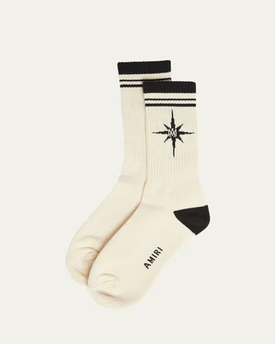 Amiri Men's Starburst Ma Crew Socks