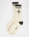 Amiri Starburst Crew Socks In Alabaster