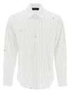 Amiri Striped Long-sleeved Concealed Button Shirt In Mixed Colours