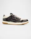 Amiri Skel Top Black Sneaker With Beads And Crystals Application And Logo On The Heel In Fabric And Cotton In Black