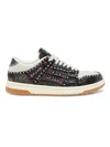 Amiri Skel Top Black Sneaker With Beads And Crystals Application And Logo On The Heel In Fabric And Cotton In Black