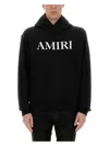 Amiri Logo-lettering Cotton Hoodie In Black