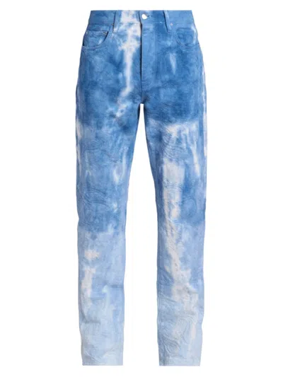 AMIRI MEN'S TIE-DYE JACQUARD STRAIGHT-LEG JEANS