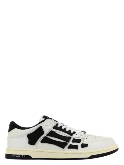 AMIRI MEN'S TOW-TONE LEATHER SKEL SNEAKERS | SIZE IT 44 | AMFOSR1047 COLOR WHITEBLACK