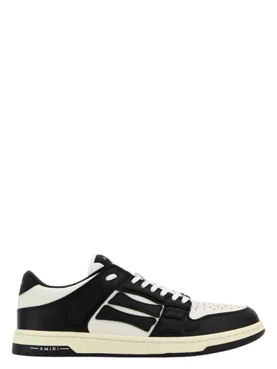 AMIRI MEN'S TOW-TONE LEATHER SKEL SNEAKERS | SIZE IT 45 | AMFOSR1047 COLOR BLACKWHITE