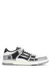Amiri Varsity Skel Top Low Sneakers In Grey Leather