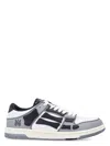 Amiri Varsity Skel Top Low Sneakers In Grey Leather In Black