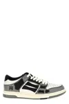 Amiri Varsity Skel Top Low Sneakers In Grey Leather In Multicolor