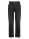 Amiri Straight Trousers With Five Pockets And Belt Loops In Blue