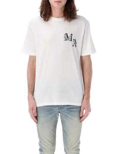 AMIRI MEN'S WHITE COTTON GRAPHIC ANGEL T-SHIRT FOR SS24