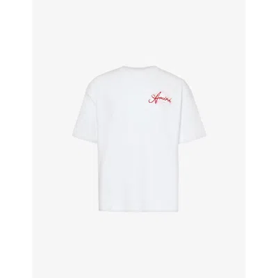 Amiri Mens White Paradise Stretch-cotton Jersey T-shirt