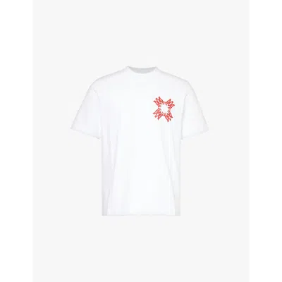 Amiri Mens White Red Quad Xo Branded Cotton-jersey T-shirt In Multicolor