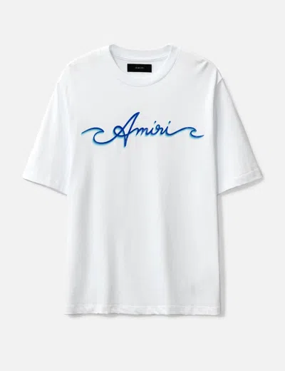 AMIRI MEN'S WHITE WAVE T-SHIRT