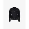 Amiri Twill Wool Bones Bomber Jacket With Patches In Black White