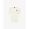 Amiri City Beige Crewneck T-shirt With Logo Detail On The Front And Maxi Logo Print On The Rear In Cotton  In Neutral