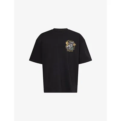 AMIRI MENS BLACK HOLLYWOOD OVERSIZED COTTON-JERSEY T-SHIRT