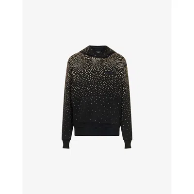 Amiri Mens Black Hotel Crystal Cotton-jersey Hoodie