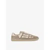 Amiri Mens Pacific Bones Branded Suede Low-top Trainers Brow In Brown