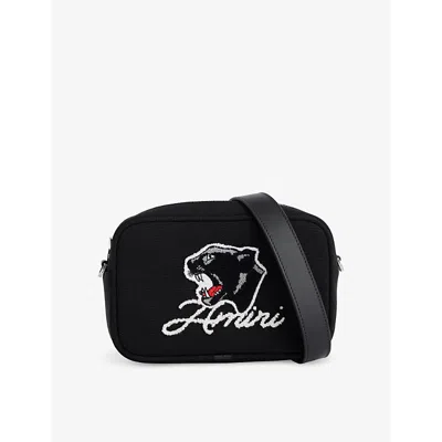 Amiri Mens Panther Cotton Camera Bag Black